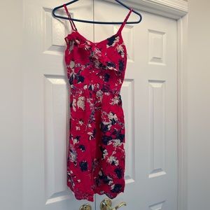 Bright pink/ magenta light flower design/tropical  summer dress